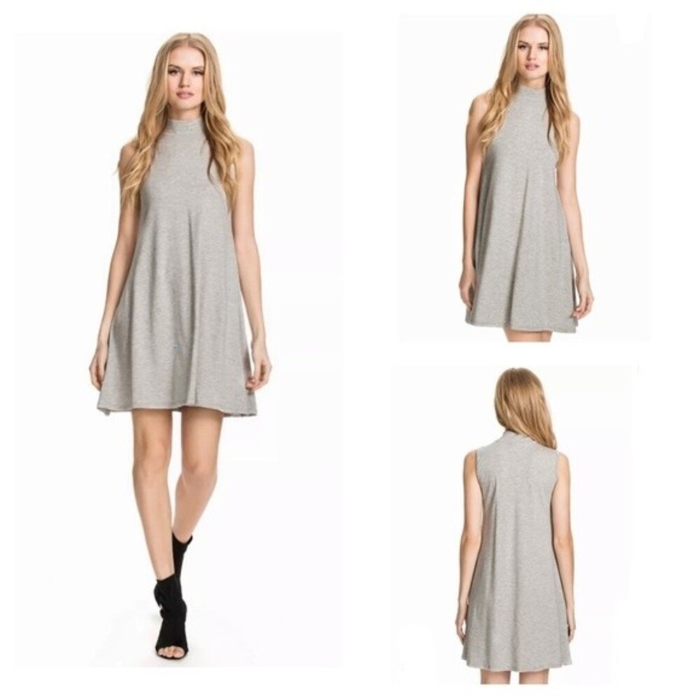 Acemi mock neck tan and black sleeveless sweater dress size medium